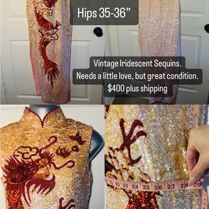 Vintage 1960s Sequin Dragon Gown